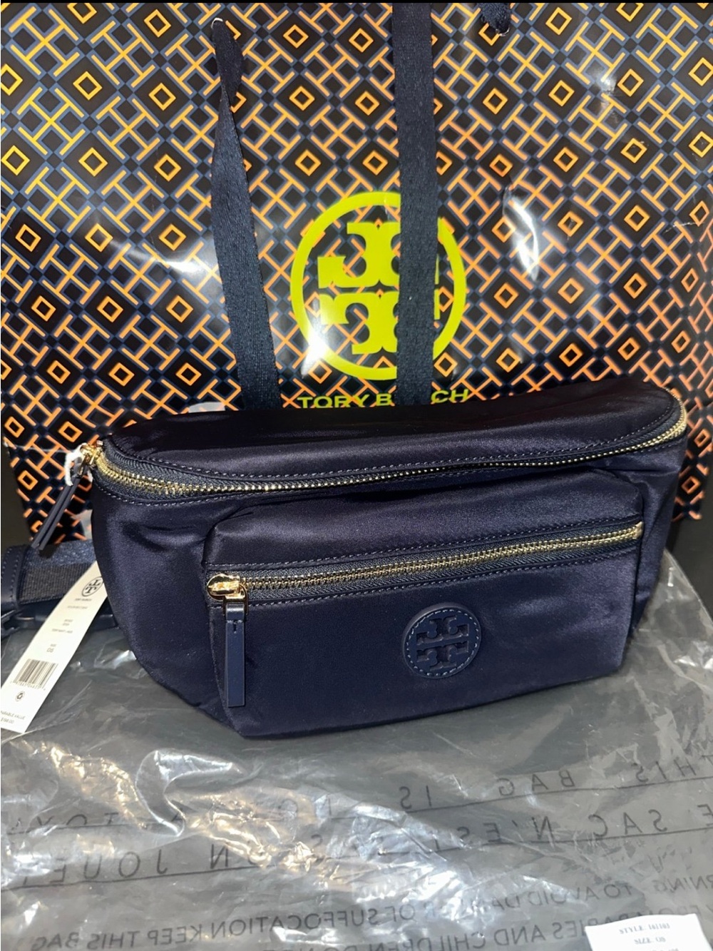 NWT Tory Burch Nylon Belt Bag Fanny Pack Tory Navy 161103